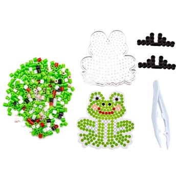 Koraliki Do Prasowania Szablony Rybka, Żabka, Zestaw 2000 Elementów, Prasowanka, Kuferek