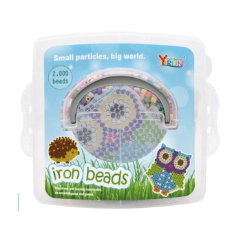 Koraliki Do Prasowania Szablony Sowa, Jeżyk, Zestaw 2000 Elementów, Prasowanka, Kuferek