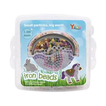 Koraliki Do Prasowania Szablony Jednorożec, Królik, Zestaw 2000 Elementów, Prasowanka, Kuferek