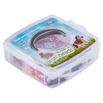 Koraliki Do Prasowania Szablony Jednorożec, Królik, Zestaw 2000 Elementów, Prasowanka, Kuferek