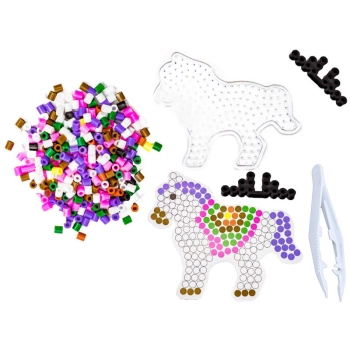 Koraliki Do Prasowania Szablony Jednorożec, Królik, Zestaw 2000 Elementów, Prasowanka, Kuferek