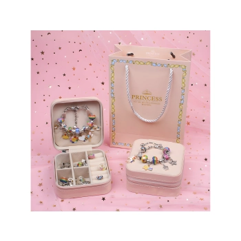 Zestaw Do Tworzenia Robienia Biżuterii, Bransoletek, Charmsy, Zawieszki, Koraliki TĘCZOWY MIX + Etui