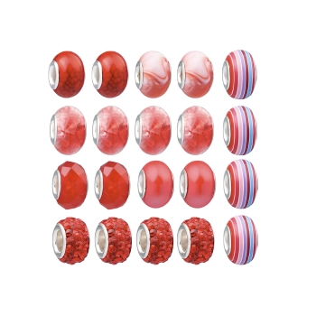 Zestaw Do Tworzenia Robienia Biżuterii, Bransoletek, Charmsy, Zawieszki, Koraliki ODCIENIE CZERWIENI + Etui