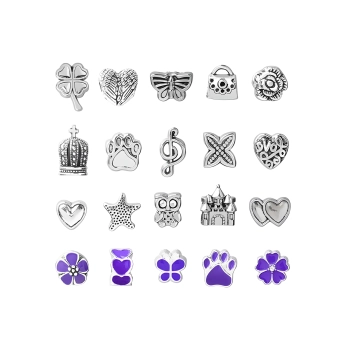 Zestaw Do Tworzenia Robienia Biżuterii, Bransoletek, Charmsy, Zawieszki, Koraliki ODCIENIE FIOLETU + Etui