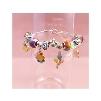 Zestaw Do Tworzenia Robienia Biżuterii, Bransoletek, Charmsy, Zawieszki, Koraliki 66el. KOLOROWY MIX + Kosmetyczka