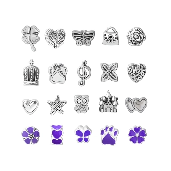 Zestaw Do Tworzenia Robienia Biżuterii, Bransoletek, Charmsy, Zawieszki, Koraliki 66el. ODCIENIE FIOLETU + Kosmetyczka