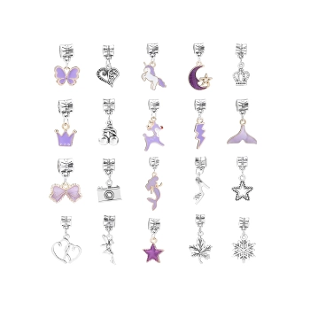 Zestaw Do Tworzenia Robienia Biżuterii, Bransoletek, Charmsy, Zawieszki, Koraliki 66el. ODCIENIE FIOLETU + Kosmetyczka