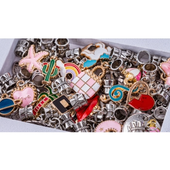 Zestaw Do Tworzenia Robienia Biżuterii, Bransoletek, Charmsy, Zawieszki, Koraliki MIX