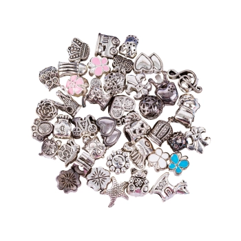 Zestaw Do Tworzenia Robienia Biżuterii, Bransoletek, Charmsy, Zawieszki, Koraliki w paski, MIX