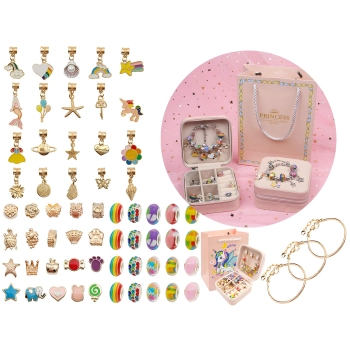 Zestaw Do Tworzenia Robienia Biżuterii, Bransoletek, Charmsy, Zawieszki, Koraliki TĘCZOWE KOLORY