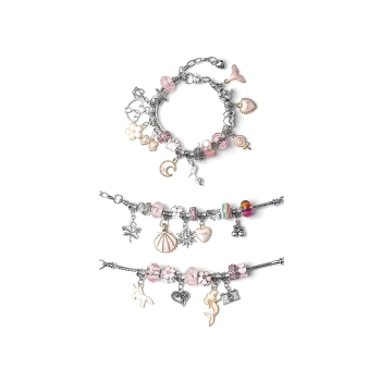 Zestaw Do Tworzenia Robienia Biżuterii, Bransoletek, Charmsy, Zawieszki, Koraliki ODCIENIE RÓŻU