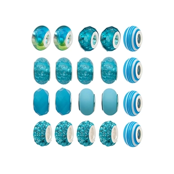 Zestaw Do Tworzenia Robienia Biżuterii, Bransoletek, Charmsy, Zawieszki, Koraliki ODCIENIE NIEBIESKIEGO