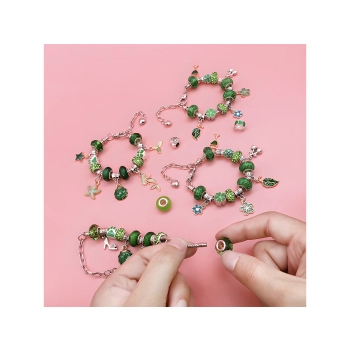 Zestaw Do Tworzenia Robienia Biżuterii, Bransoletek, Charmsy, Zawieszki, Koraliki ODCIENIE ZIELENI