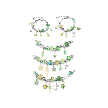 Zestaw Do Tworzenia Robienia Biżuterii, Bransoletek, Charmsy, Zawieszki, Koraliki ODCIENIE ZIELENI
