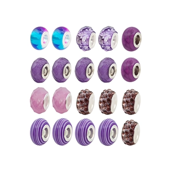 Zestaw Do Tworzenia Robienia Biżuterii, Bransoletek, Charmsy, Zawieszki, Koraliki ODCIENIE FIOLETU