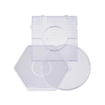 Szablon Do Prasowanek, Koraliki Do Prasowania, Podstawka ZESTAW 3 SZTUKI: SZEŚCIOKĄT KOŁO KWADRAT