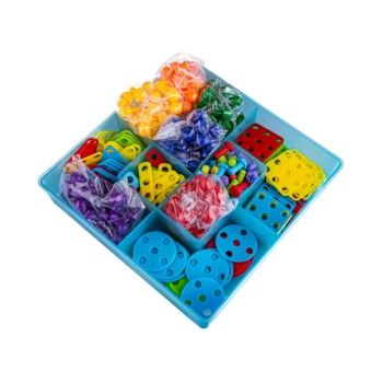 Kreatywna Mozaika, Układanka, Klocki 2w1, Wkrętak Śrubki Guziki 420 el.