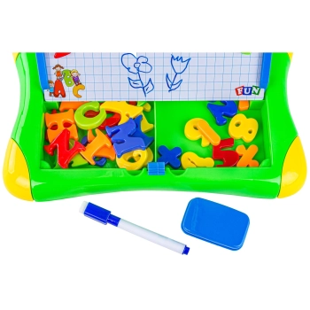 Wielofunkcyjna tablica magnetyczna 2w1, Pisak, Magnesy - literki, cyferki