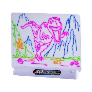 Magiczna, Podświetlana Tablica Do Malowania + Okulary 3D DINOZAURY