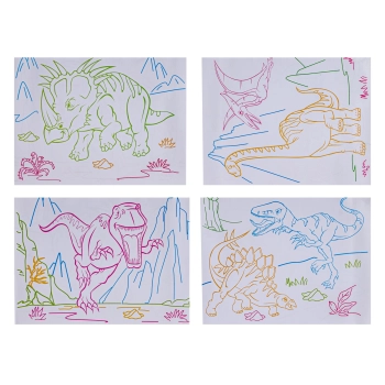 Magiczna, Podświetlana Tablica Do Malowania + Okulary 3D DINOZAURY