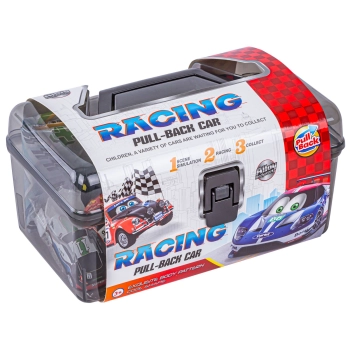 Auta Resoraki 25 Szt. Samochody w kuferku + Podkładka + Akcesoria, Zestaw samochodów wyścigowych