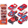 Metalowe Pojazdy Uprzywilejowane, Auta, Resoraki 6 Sztuk Zestaw 1:64 STRAŻ POŻARNA, WÓZ STRAŻACKI