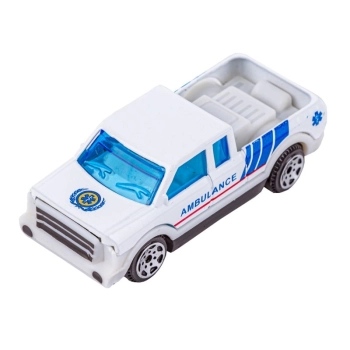 Metalowe Pojazdy Uprzywilejowane, Auta, Resoraki 6 Sztuk Zestaw 1:64 POGOTOWIE, AMBULANS