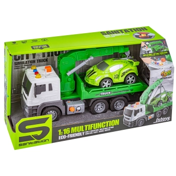 Multifunkcyjna Ciężarówka, Laweta, Dźwig, Transporter + Samochód 1:16