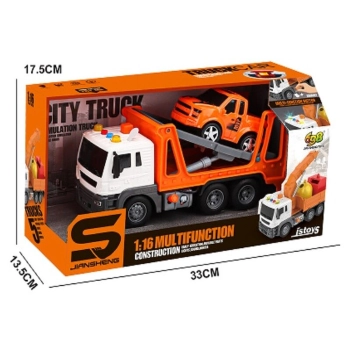 Multifunkcyjna Ciężarówka, Laweta, Transporter + Samochód Pomoc Drogowa 1:16 Auto Przecena 1