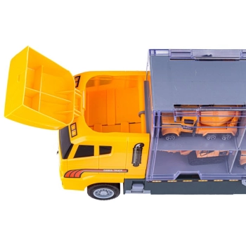 Ciężarówka, Transporter + Auta, Otwierana Laweta, Pojazdy Budowlane 7w1