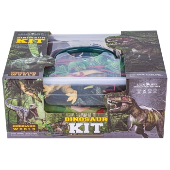 Zestaw Figurek Dinozaurów w kuferku + mata, Dinozaury 9 sztuk