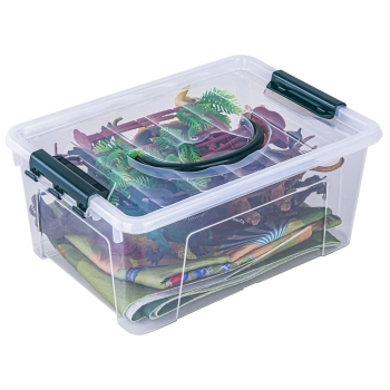 Zestaw Figurek Dinozaurów w kuferku + mata, Dinozaury 9 sztuk