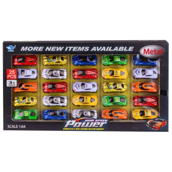 Zestaw Samochodów, Metalowe Autka Resoraki 25 Sztuk