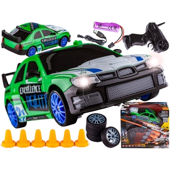 Samochód Do Driftu, Auto RC Drift 1:24 2,4 GHz 4WD ZIELONY