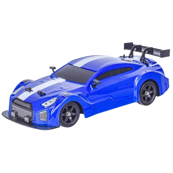 DUŻY Samochód Do Driftu Auto RC Drift 1:16 2,4 GHz PARA DYM 4WD Niebieski Nissan GTR LED