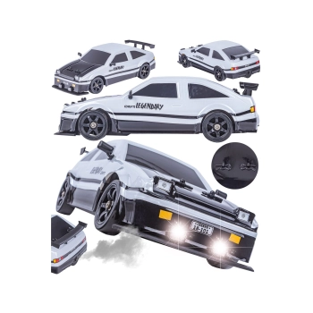 DUŻY Samochód Do Driftu Auto RC Drift 1:16 2,4 GHz PARA DYM Biała Toyota 4WD LED