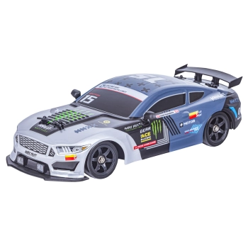 DUŻY Samochód Do Driftu Auto RC Drift 1:16 2,4 GHz PARA DYM Grafitowy Mustang 4WD LED
