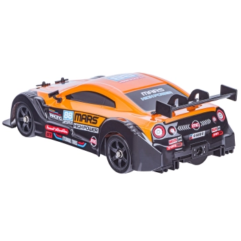 DUŻY Samochód Do Driftu Auto RC Drift 1:16 2,4 GHz PARA DYM 4WD Pomarańczowy Nissan GTR LED