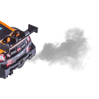 DUŻY Samochód Do Driftu Auto RC Drift 1:16 2,4 GHz PARA DYM 4WD Pomarańczowy Nissan GTR LED