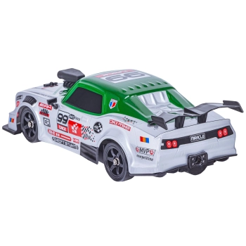 DUŻY Samochód Do Driftu Auto RC Drift 1:16 2,4 GHz PARA DYM Srebrny Dodge 4WD LED