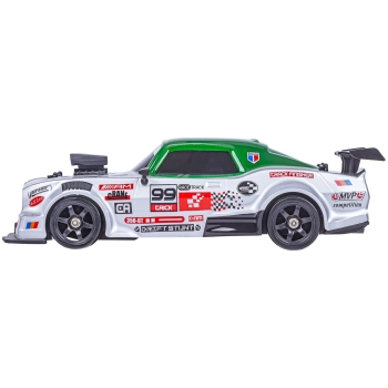DUŻY Samochód Do Driftu Auto RC Drift 1:16 2,4 GHz PARA DYM Srebrny Dodge 4WD LED