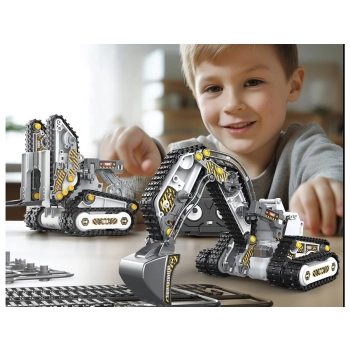 Klocki 176 El. Zestaw do składania MASZYNY BUDOWALNE 4w1 RC Koparka Czołg Wózek Widłowy Zdalnie Sterowane