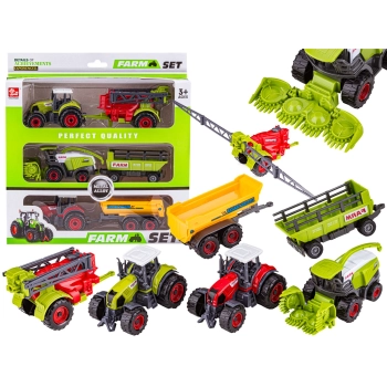 Zestaw 3 Pojazdów, Maszyny Rolnicze, 2 x Traktor, Kombajn, Farma