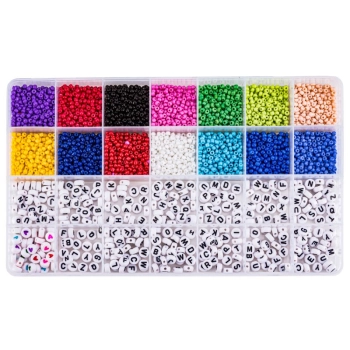 Koraliki Zestaw Do Tworzenia Robienia Bransoletek, Biżuterii, Naszyjników Przecena 1