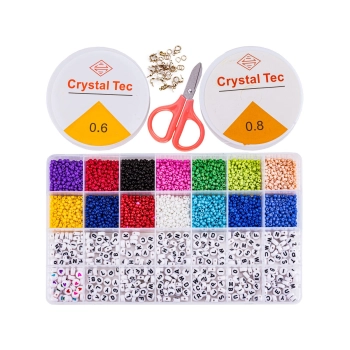 Koraliki Zestaw Do Tworzenia Robienia Bransoletek, Biżuterii, Naszyjników Przecena 1