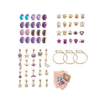 Zestaw Do Tworzenia Robienia Biżuterii, Bransoletek, Charmsy, Zawieszki, Koraliki ODCIENIE FIOLETU Przecena 1