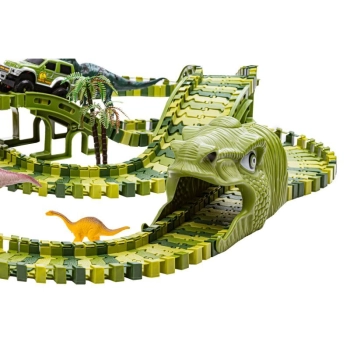 Duży Tor Samochodowy, Wyścigowy - Park Dinozaurów 270 El. ( 240 + 30 ) Przecena 1