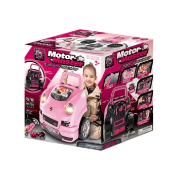 Zestaw Mechanika, Samochód Auto Silnik Do Rozkręcania, Warsztat 61 Elementów, Różowe Porsche