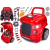 Zestaw Mechanika, Samochód Auto Silnik Do Rozkręcania, Warsztat 61 Elementów, Ciężarówka, Czerwony Truck
