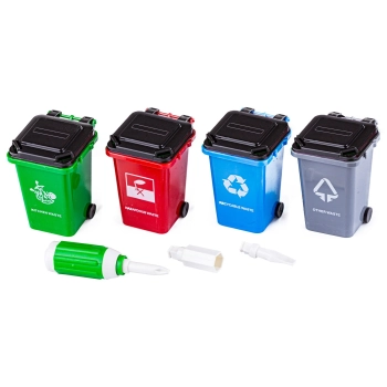 Ciężarówka Auto Samochód Śmieciarka Do Rozkręcania + Zestaw Koszy Na Śmieci